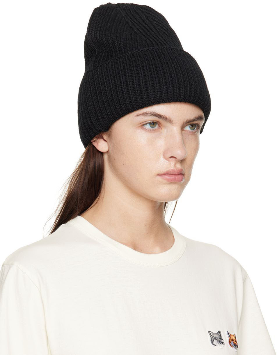 Maison Kitsuné Black Fox Head Beanie