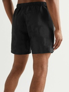 Alexander McQueen - Straight-Leg Long-Length Logo-Print Swim Shorts - Black