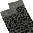 RoToTo Leopard Pattern Merino Sock in Dark Grey/Black