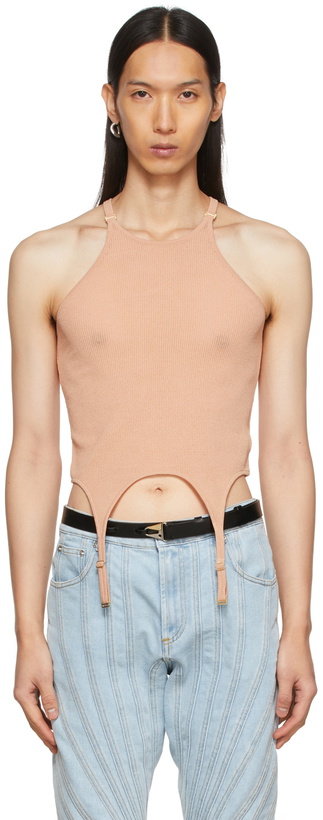 Photo: Dion Lee Beige Hosiery Mesh Garter Tank Top