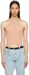 Dion Lee Beige Hosiery Mesh Garter Tank Top