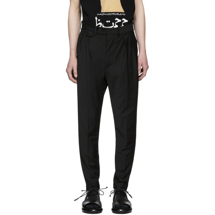 Photo: ALMOSTBLACK Black Calf Zip Tapered Trousers 