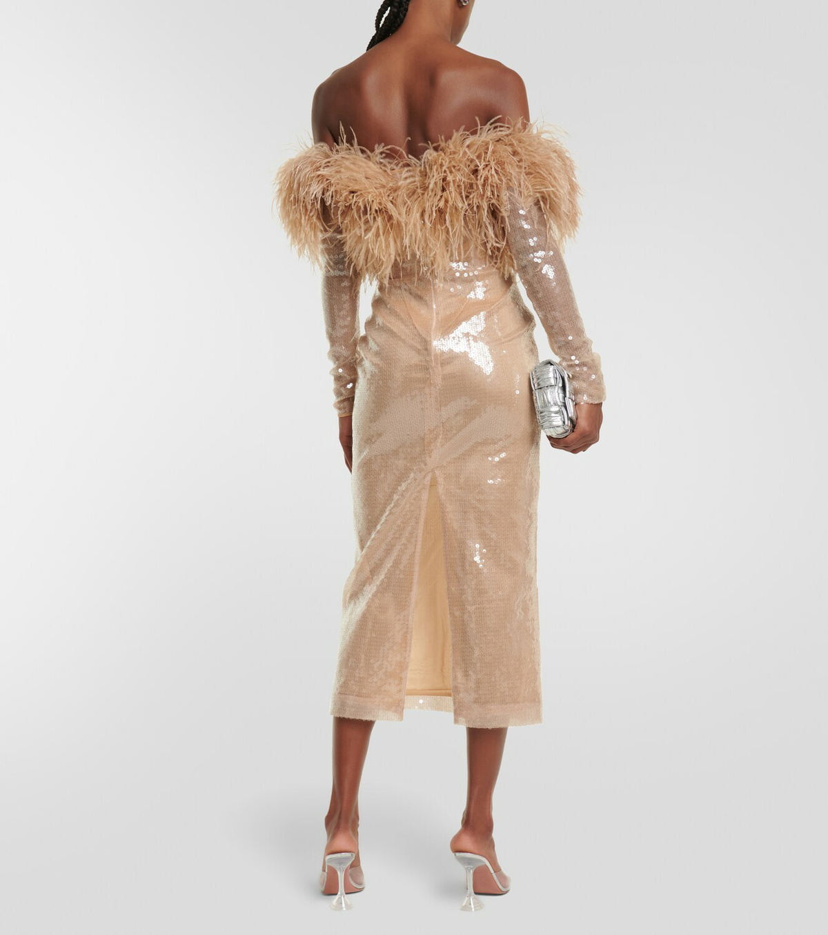 David koma 2024 feather dress