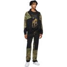 Rhude Black and Green Flight Jacket