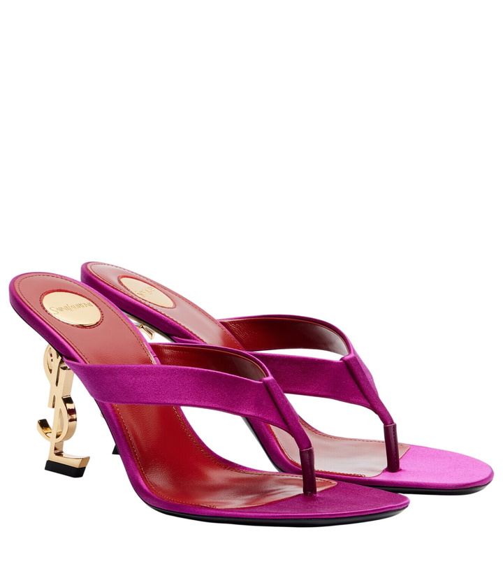 Photo: Saint Laurent Opyum 85 crêpe satin thong sandals