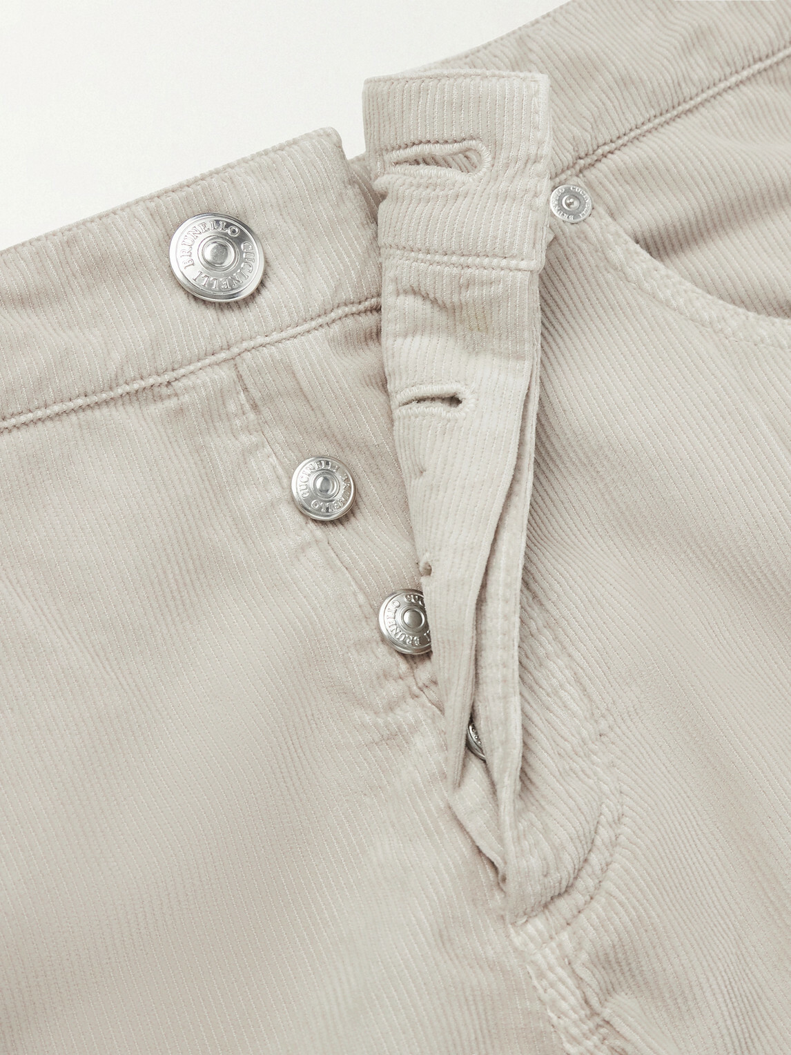 Brunello Cucinelli - Straight-Leg Cotton-Corduroy Trousers - Neutrals