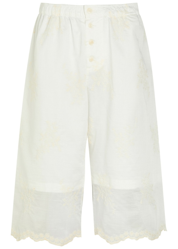 Photo: Our Legacy Frill Embroidered Woven Shorts White