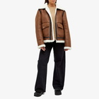 A.P.C. Tommy Faux Sheepskin Flight Jacket in Icy Brown