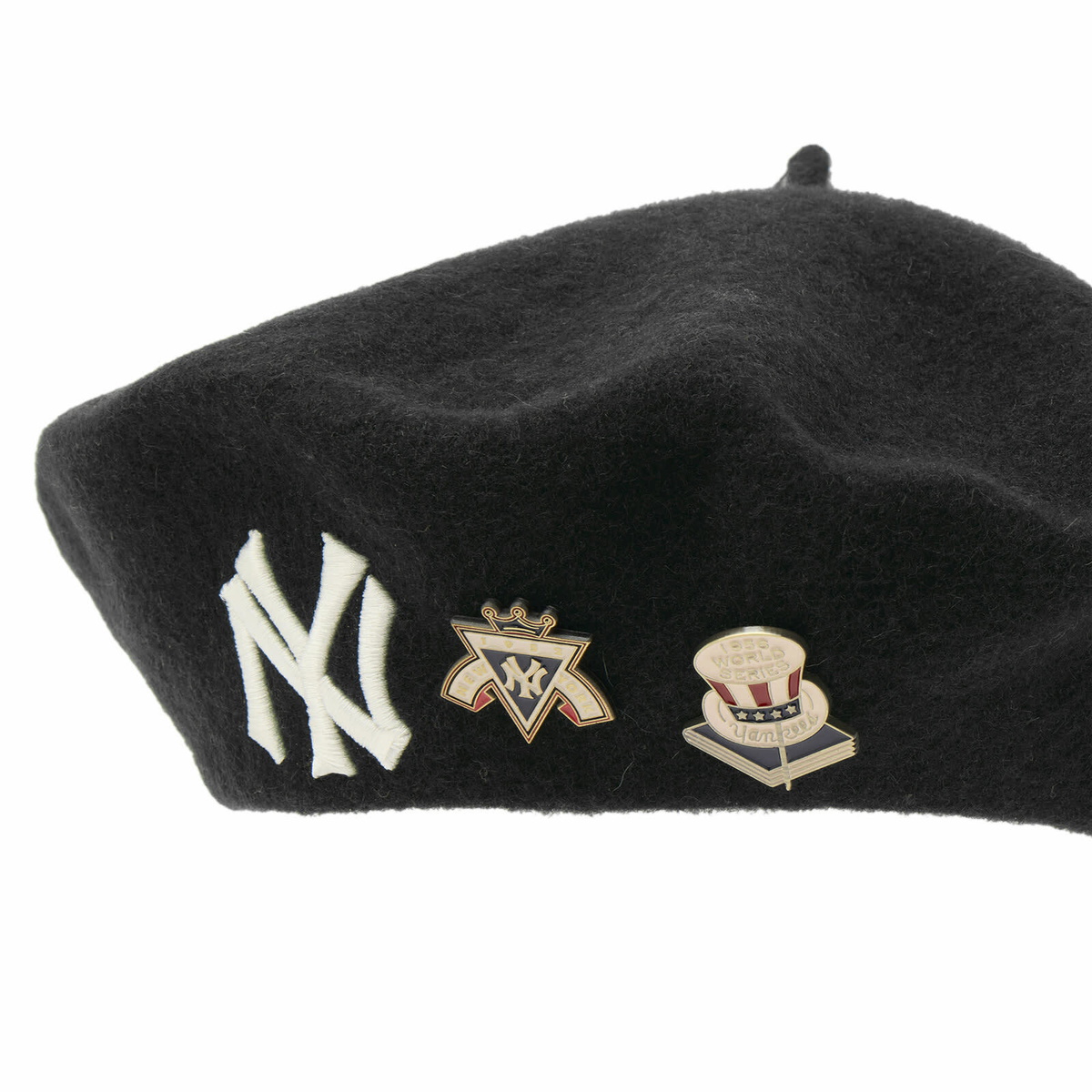 New Era New York Yankees Pin Wool Beret in Black 