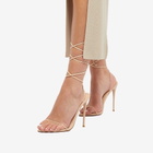 Femme LA Women's Luce Lace Up Sandal Heel in LttCrm
