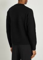 Ami Paris Logo-intarsia Wool Jumper Black