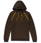 Fendi - Logo-Print Fleece-Back Cotton-Jersey Hoodie - Brown