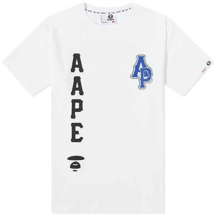 Photo: Men's AAPE Street Baseball Moon Face T-Shirt in White