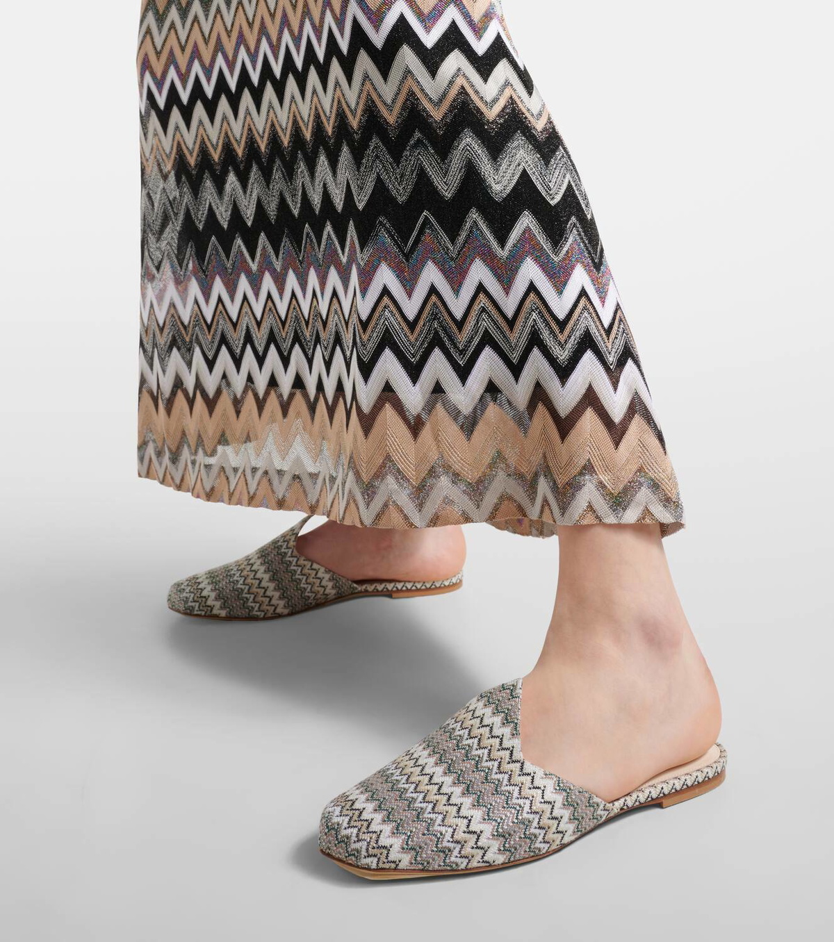 Missoni Zig Zag canvas mules