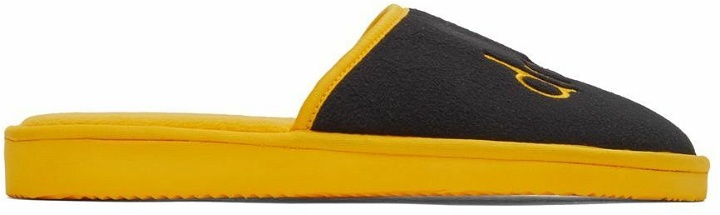 Photo: drew house SSENSE Exclusive Black & Yellow Scribble Slippers