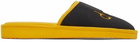drew house SSENSE Exclusive Black & Yellow Scribble Slippers
