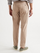 CANALI - Slim-Fit Cotton-Blend Drawstring Trousers - Neutrals