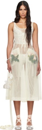 Simone Rocha SSENSE Exclusive Off-White Sheer Maxi Dress