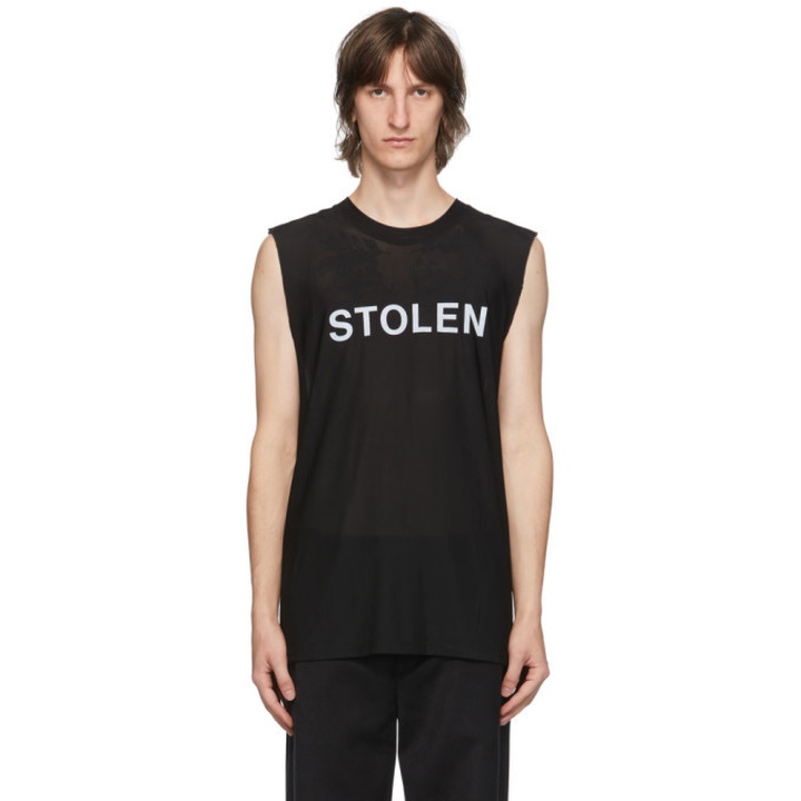 Photo: Stolen Girlfriends Club SSENSE Exclusive Black Razor Sleeveless T-Shirt