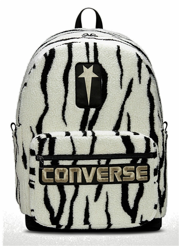 Photo: Rick Owens DRKSHDW X Converse - Oversized Logo Patch Backpack in White