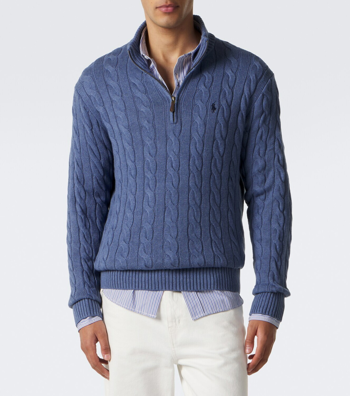 Polo Ralph Lauren Pony cable-knit cotton half-zip sweater
