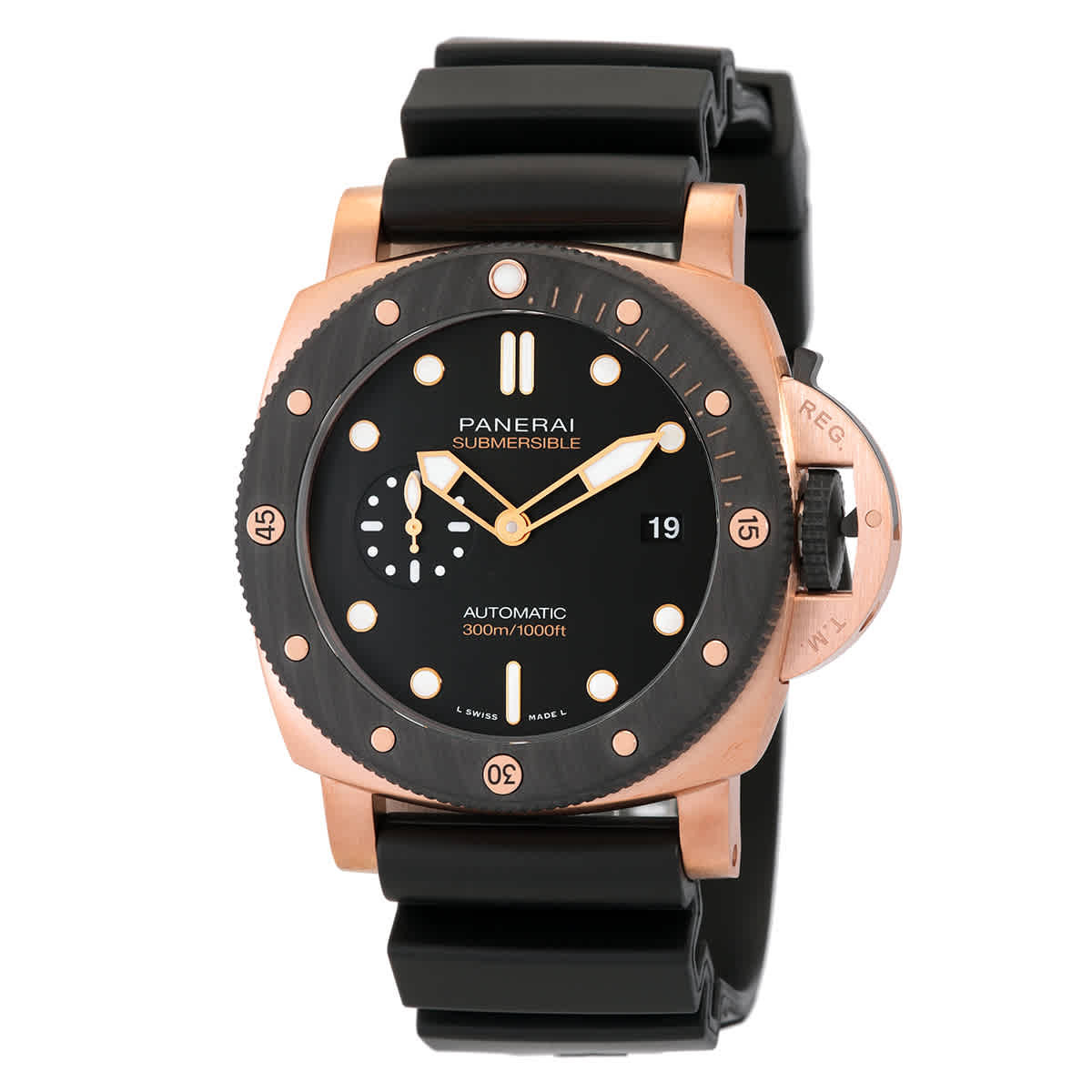 Panerai Submersible 44mm QuarantaQuattro Automatic Black Dial Mens Watch PAM02070