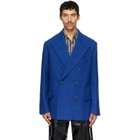 Dries Van Noten Blue Oversized Wool Blazer