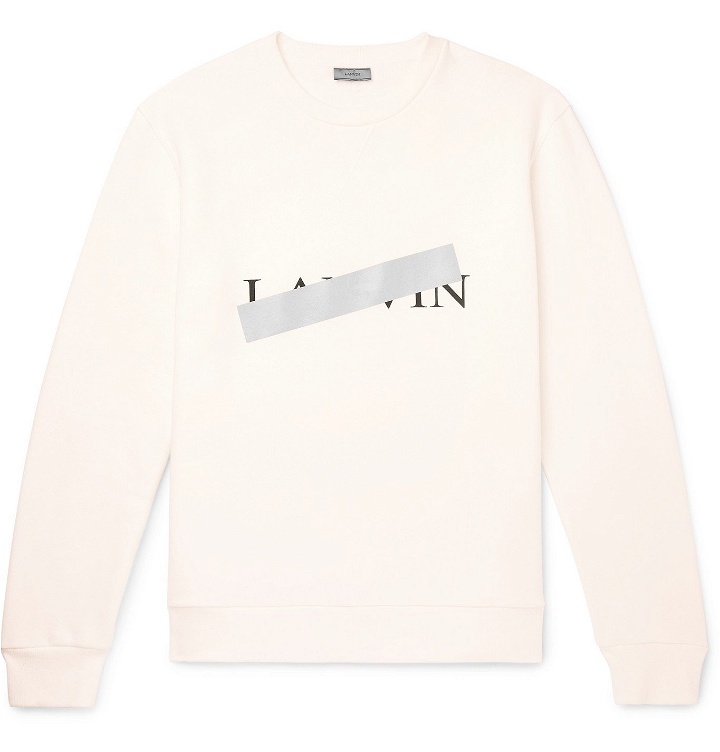 Photo: Lanvin - Reflective-Trimmed Fleece-Back Cotton-Jersey Sweatshirt - White