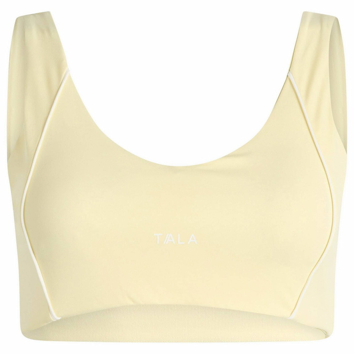 Photo: TALA Women's SkinLuxe Contrast Piping Sports Bra in Lemon Yellow