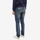 Alexander McQueen Men's Grafiiti Logo Embroidered Washed Jeans in Blue Washed