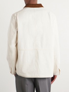 Drake's - Corduroy-Trimmed Denim Jacket - Neutrals