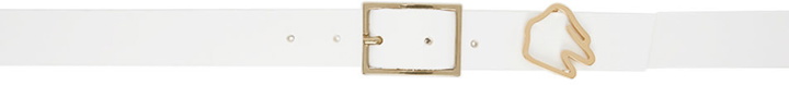 Photo: IN GOLD WE TRUST PARIS White Leather Logo Belt