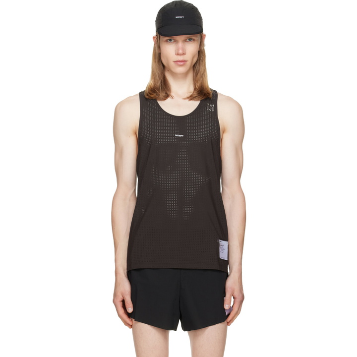 Photo: Satisfy Burgundy Space‑O Singlet Tank Top