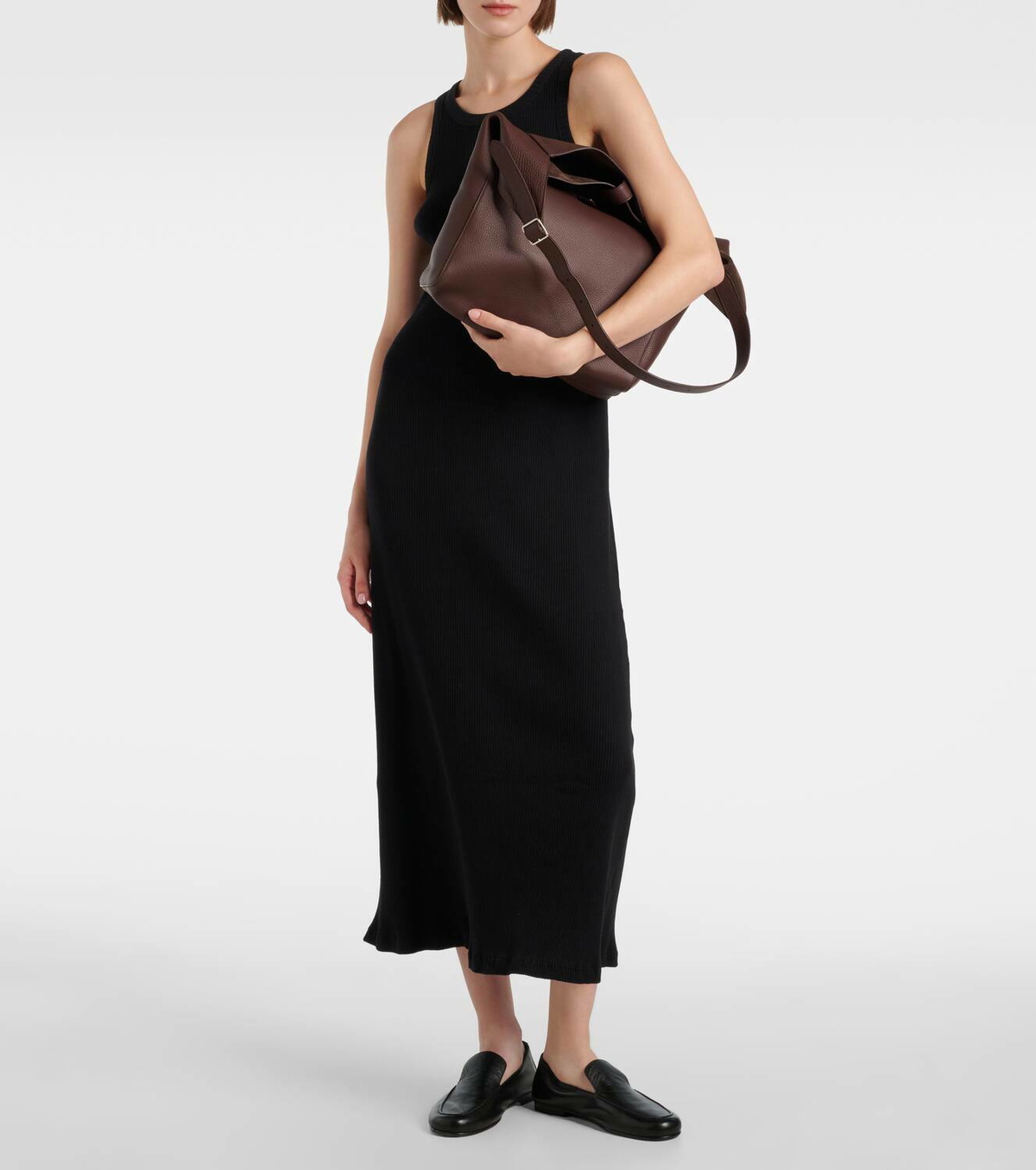 【THE ROW】Blake leather tote bag ウィメンズ 肩掛けバッグ Blake leather tote bag in black - The Row | Mytheresa