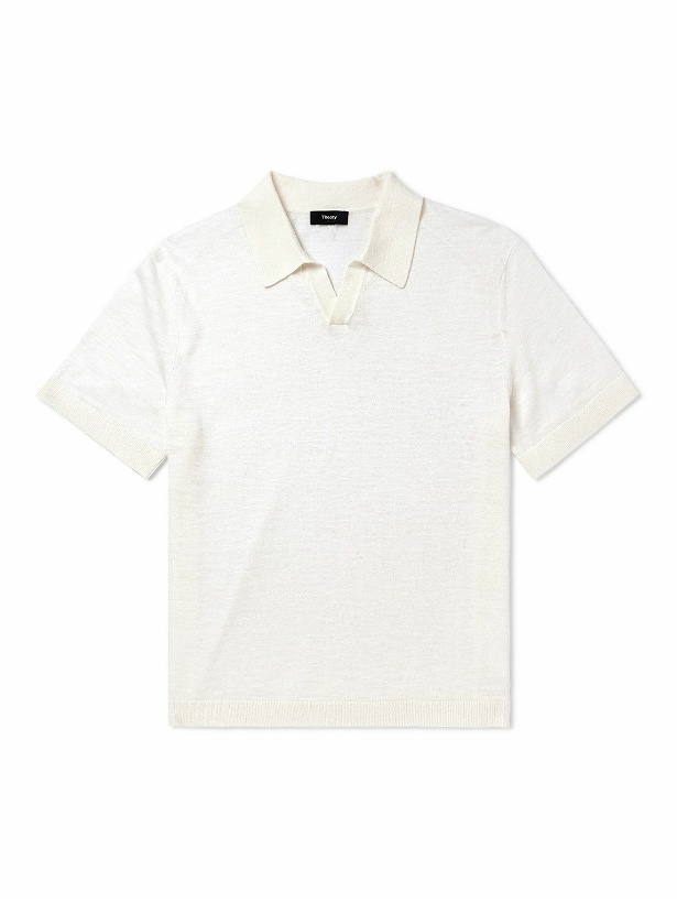 Photo: Theory - Brenan Linen-Blend Polo Shirt - White
