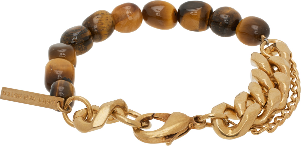 Dries Van Noten Gold & Brown Stone Chain Bracelet Dries Van Noten Dries Van Noten Gold & Brown Stone Chain Bracelet Dries Van Noten