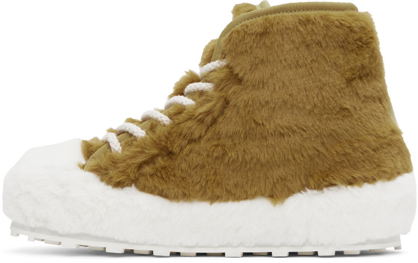 Marni Tan & White Teddy Tennis Sneakers Marni