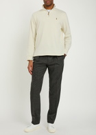 Polo Ralph Lauren Logo-embroidered Half-zip Cotton Jumper Cream