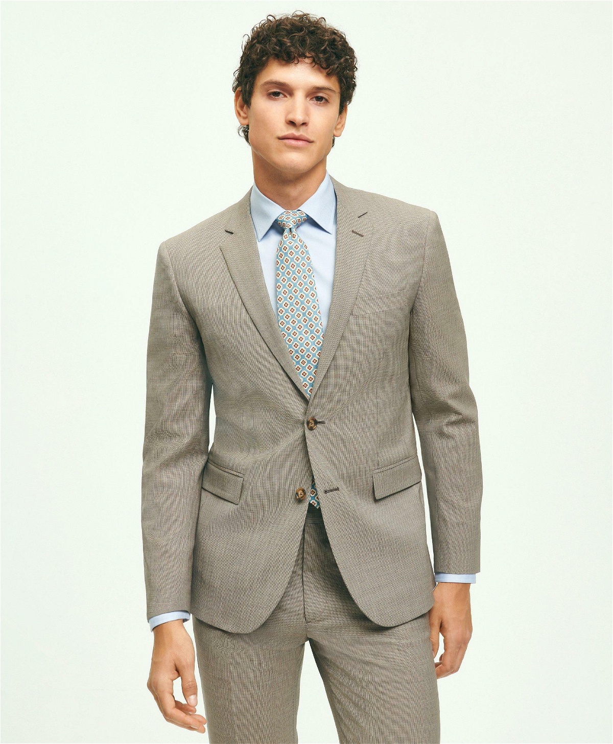 Photo: Brooks Brothers Men's Milano Fit Stretch Wool 1818 Suit | Beige