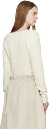 MM6 Maison Margiela Off-White V-Neck Wool Sweater