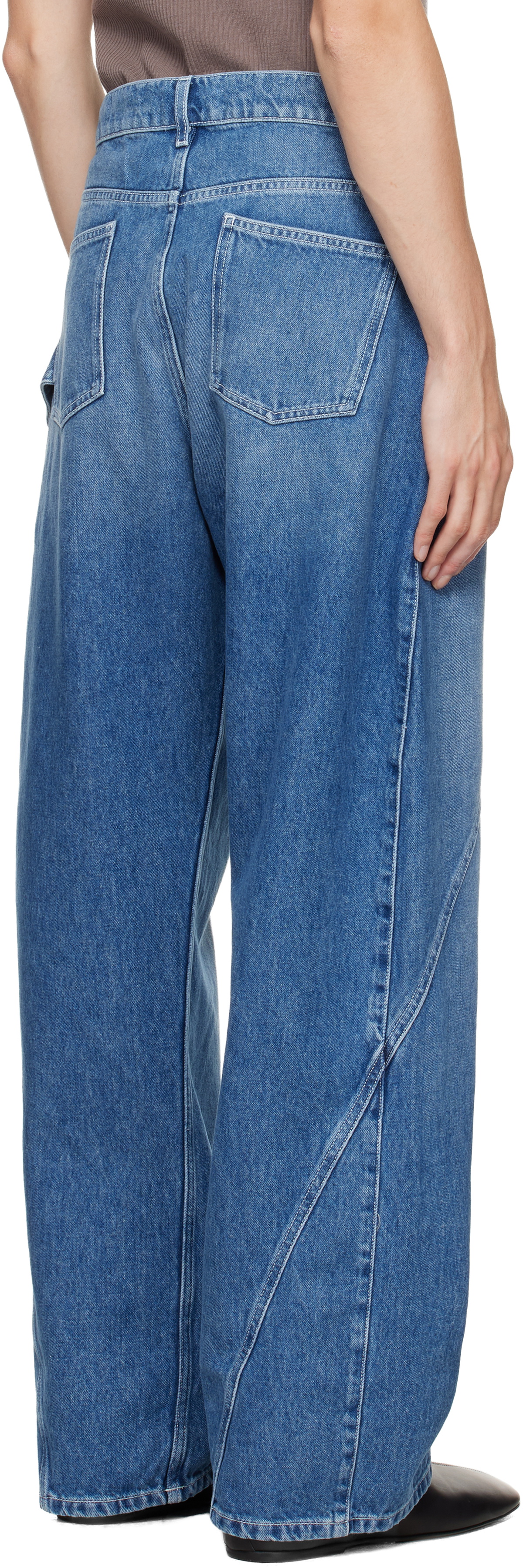JW Anderson Blue Twisted Workwear Jeans
