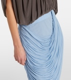 Magda Butrym Draped ruched jersey midi skirt