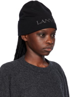 Lanvin Black Embroidered Beanie