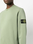 STONE ISLAND - Logo Cotton Crewneck Sweatshirt