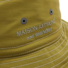 And Wander x Maison Kitsuné Nylon Bucket Hat in Green
