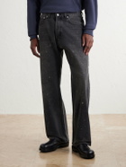 John Elliott - Straight-Leg Paint-Splattered Distressed Jeans - Black