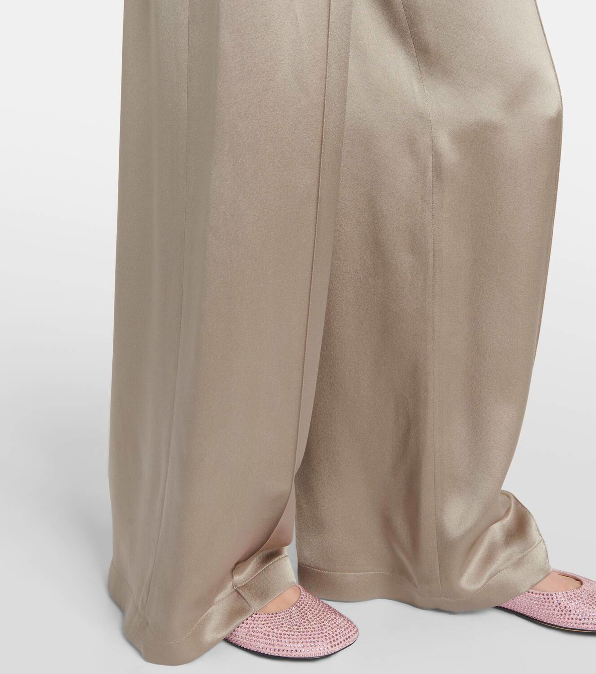Loewe Mid-rise silk satin wide-leg pants Loewe