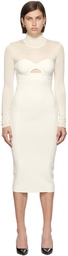 Herve Leger White Long Sleeve Corset Dress