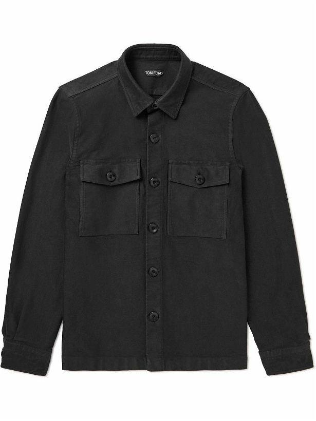 Photo: TOM FORD - Garment-Dyed Cotton Overshirt - Black