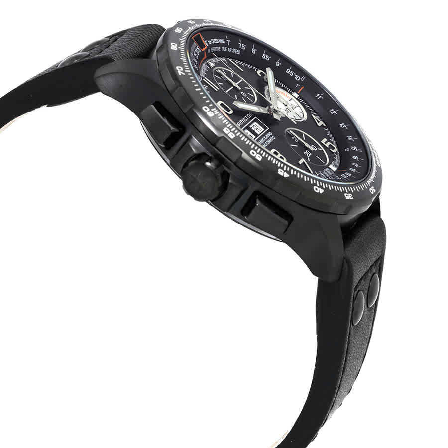 Hamilton Khaki Aviation X-Wind Lefty Automatic Mens Chronograph Leather Watch H77736733